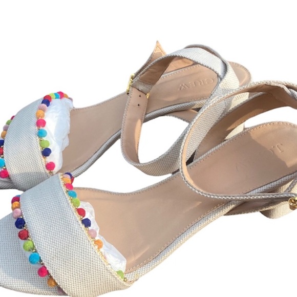 New $225  J. Crew Lottie Rainbow Pom Pom Sandal Size 10.5 - Picture 9 of 10